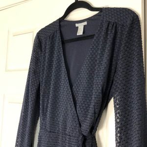 H&M Navy blue wrap midi dress